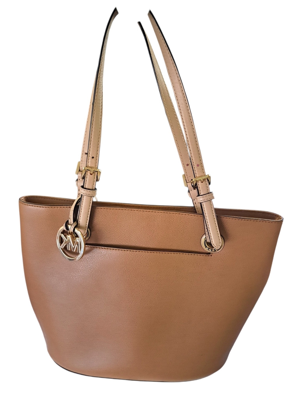 Michael Kors Jet Set Travel Large Tote Brown Gold MK Logo